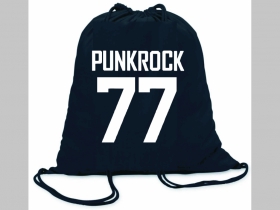 Punk rock 77 ľahké sťahovacie vrecko ( batôžtek / vak ) s čiernou šnúrkou, 100% bavlna 100 g/m2, rozmery cca. 37 x 41 cm
